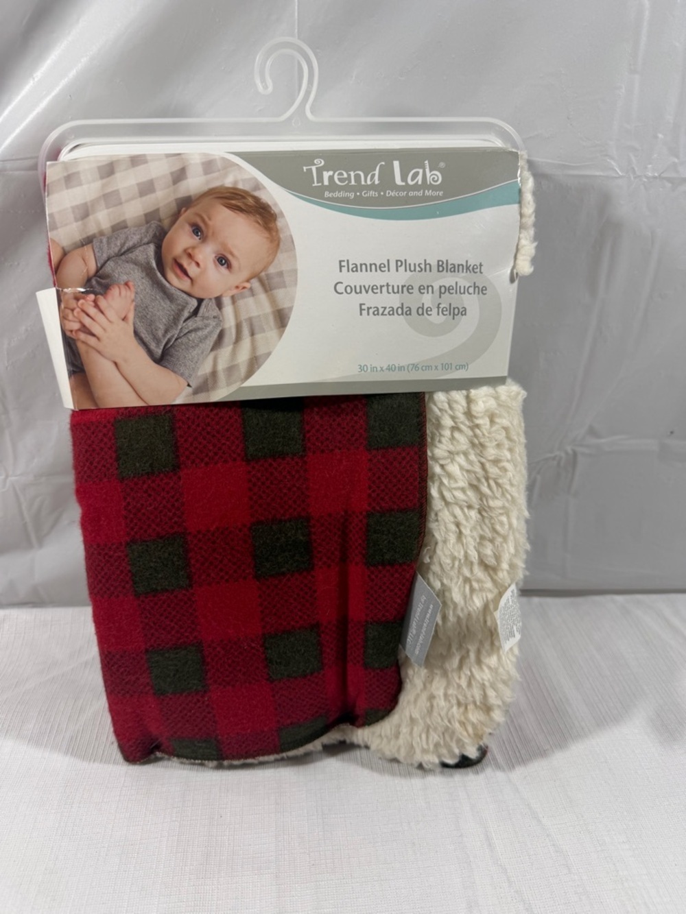 Trend Lab Red & Black Buffalo Plaid Flannel Plush Kids Blanket